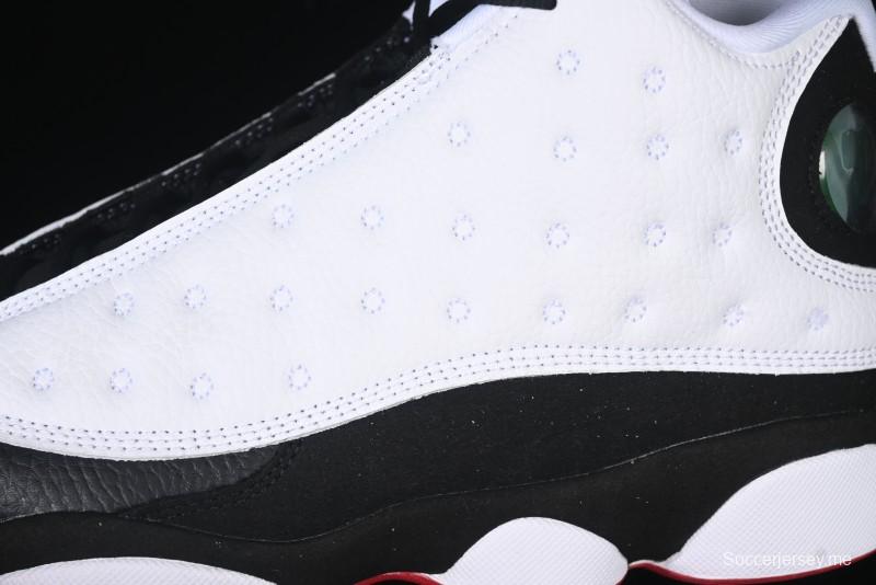 Nike Air Jordan 13 Retro Basketball Shoes in Black/White - 414571-104