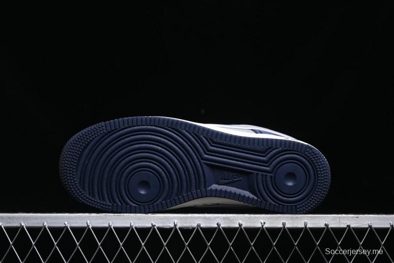 Nike Air Force 1 '07 Low Stussy Collaboration - Grey Blue Suede Low-Top Casual Sneakers - SJ6698-007