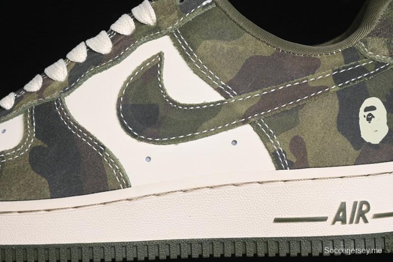Nike Air Force 1 '07 Low Bape Collaboration - Jungle Camouflage Low-Top Casual Sneakers - CH6336-509