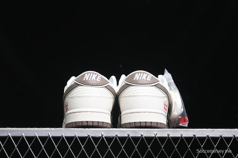 Nike SB Dunk Low Stone Island Supreme Collaboration - Beige Brown Sole Anniversary High-End Custom Low-Top Casual Sneakers - BB9866-008