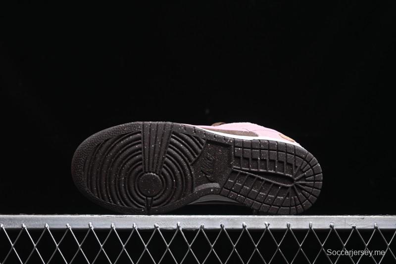 Nike Dunk Low 85 Double Swoosh Series Strawberry Chestnut SB Low Top Casual Skate Shoes - HV1799-161