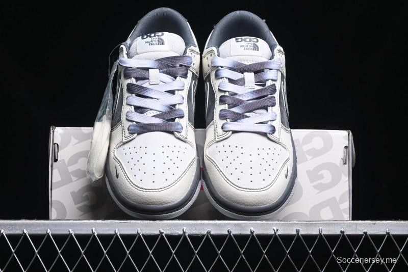 Nike SB Dunk Low The North Face Collaboration - Grey White Anniversary High-End Custom Low-Top Casual Skate Shoes - XX3186-202