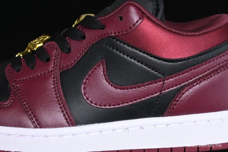 Nike Air Jordan 1 Low AJ1 Black Wine Red Metallic Wings DB6491-600