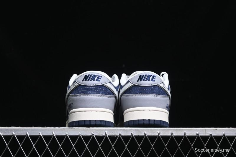 Nike SB Dunk Low Gucci Collaboration - Small Bee Pattern White Swoosh Anniversary High-End Custom Low-Top Casual Sneakers - FC1688-195