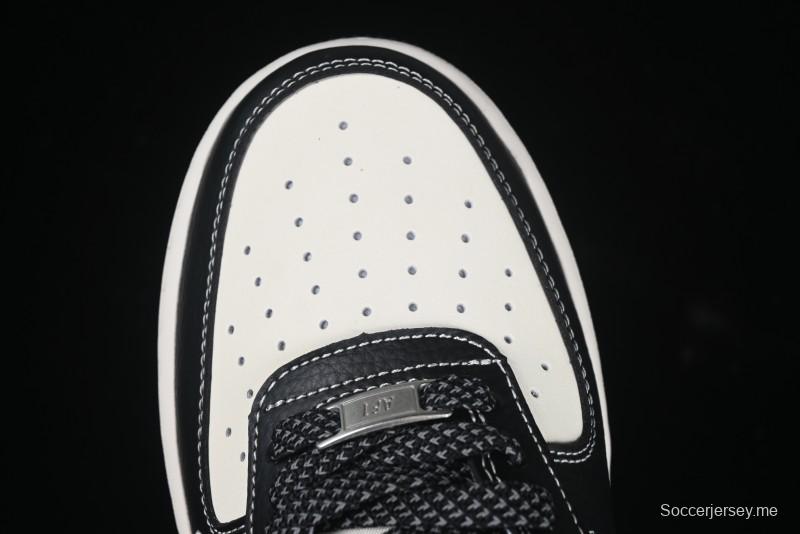 Nike Air Force 1 '07 Low Stussy Collaboration Black Leather Low-Top Casual Sneakers - HH7518-045