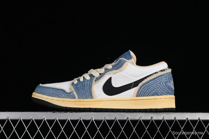Nike Air Jordan 1 Low SE "WRMK" AJ1 Sashiko Stitch Low-Top Casual Sneakers - FN7670-493