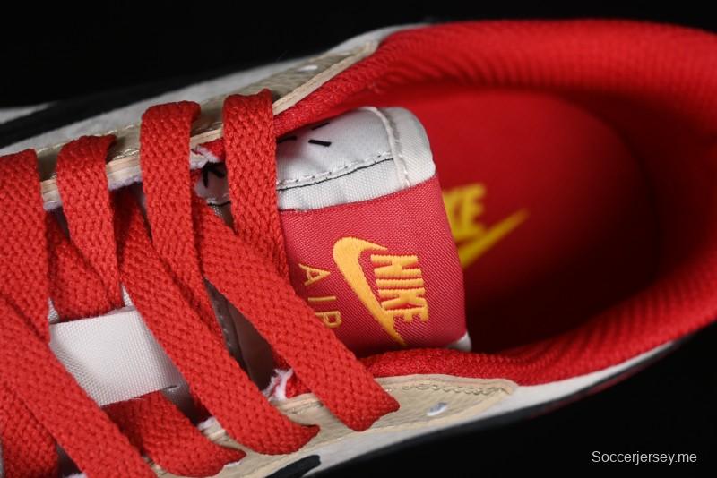 Nike Travis Scott x Fragment Design x Air Jordan 1 Low OG SP AJ1 Snake Year Limited Red Brown Black Swoosh Low Top Casual Sneakers - DM7866-077