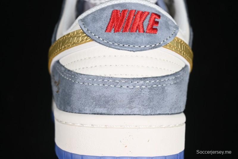 Nike SB Dunk Low Year of the Snake Limited Edition - Gold Snake Anniversary Custom Low-Top Casual Sneakers - XX3168-116