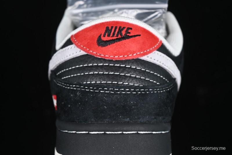 Nike SB Dunk Low Supreme Collaboration Black Grey Swoosh Anniversary Custom Low-Top Casual Skate Shoes - XS1086-011