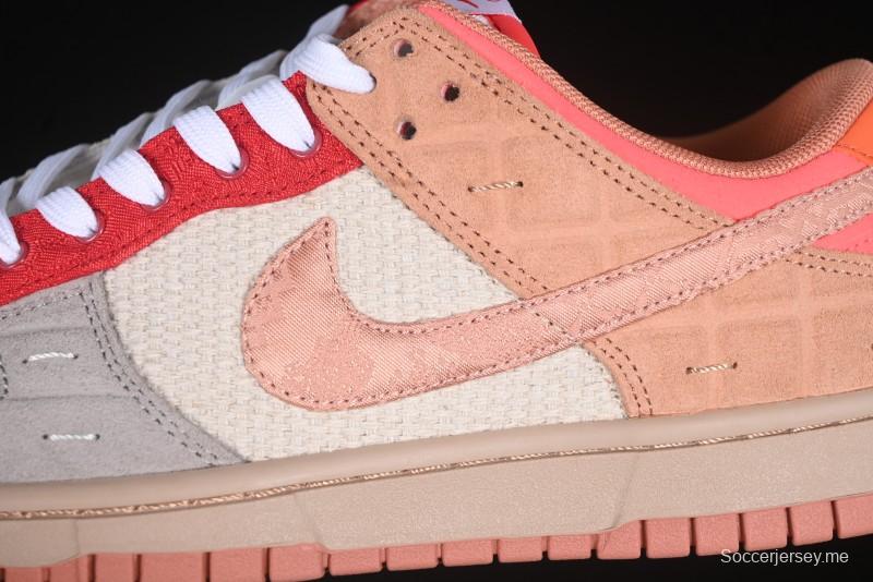 Nike Clot x Dunk Low SB 'What The' Casual Sneakers with Silk, Terracotta, and Holographic Elements - FN0316-999