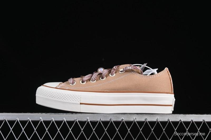 Converse All Star Platform Sneakers in Coffee Bean Milk Tea Color with OrthoLite Insole and Thick Sole for Height Boost - A11619C