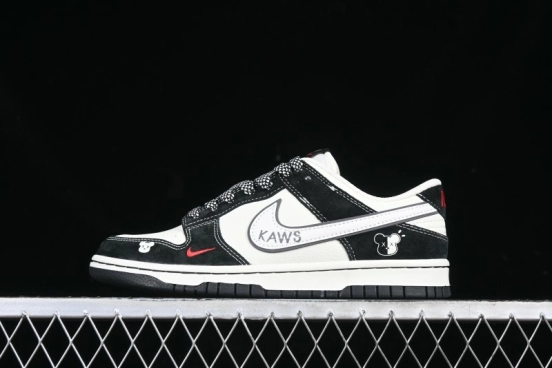Nike SB Dunk Low KAWS Collaboration Anniversary Custom Sneakers with White Bear Swoosh - DJ2024-110