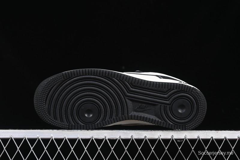 Nike Air Force 1 '07 Low Stussy Collaboration Black & White Swoosh Casual Sneakers - XZ6188-081