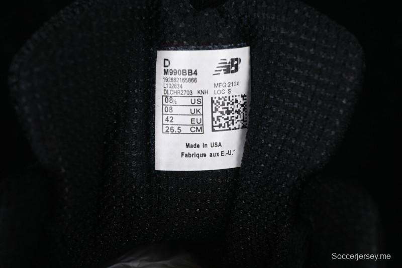 New Balance 990 Series Premium Retro Running Shoes with Carbon Midsole - M990BB4