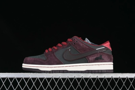 Nike SB Dunk Low "Dark Burgundy & Black" - Premium Suede Skate Shoes