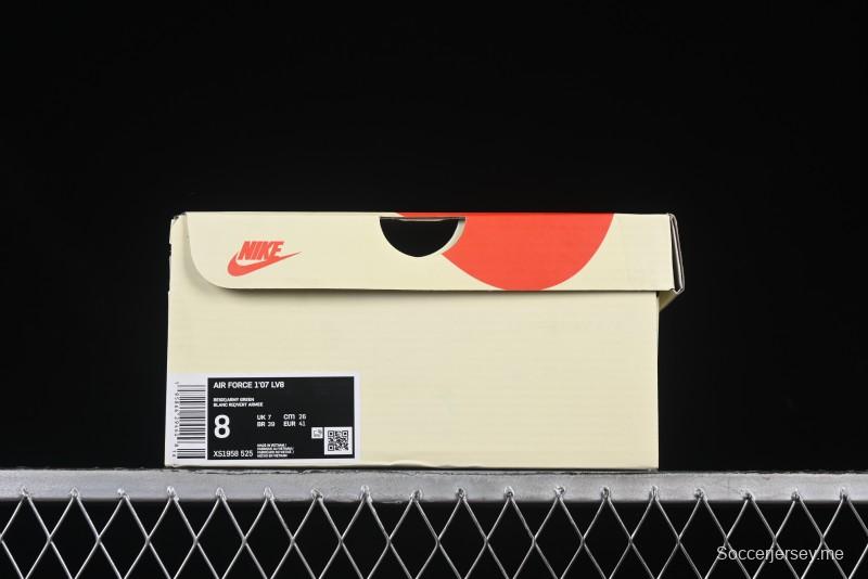Nike Air Force 1 '07 Low Stussy Collaboration Dual-Tone Beige Green Casual Sneakers with Strap - XS1958-525
