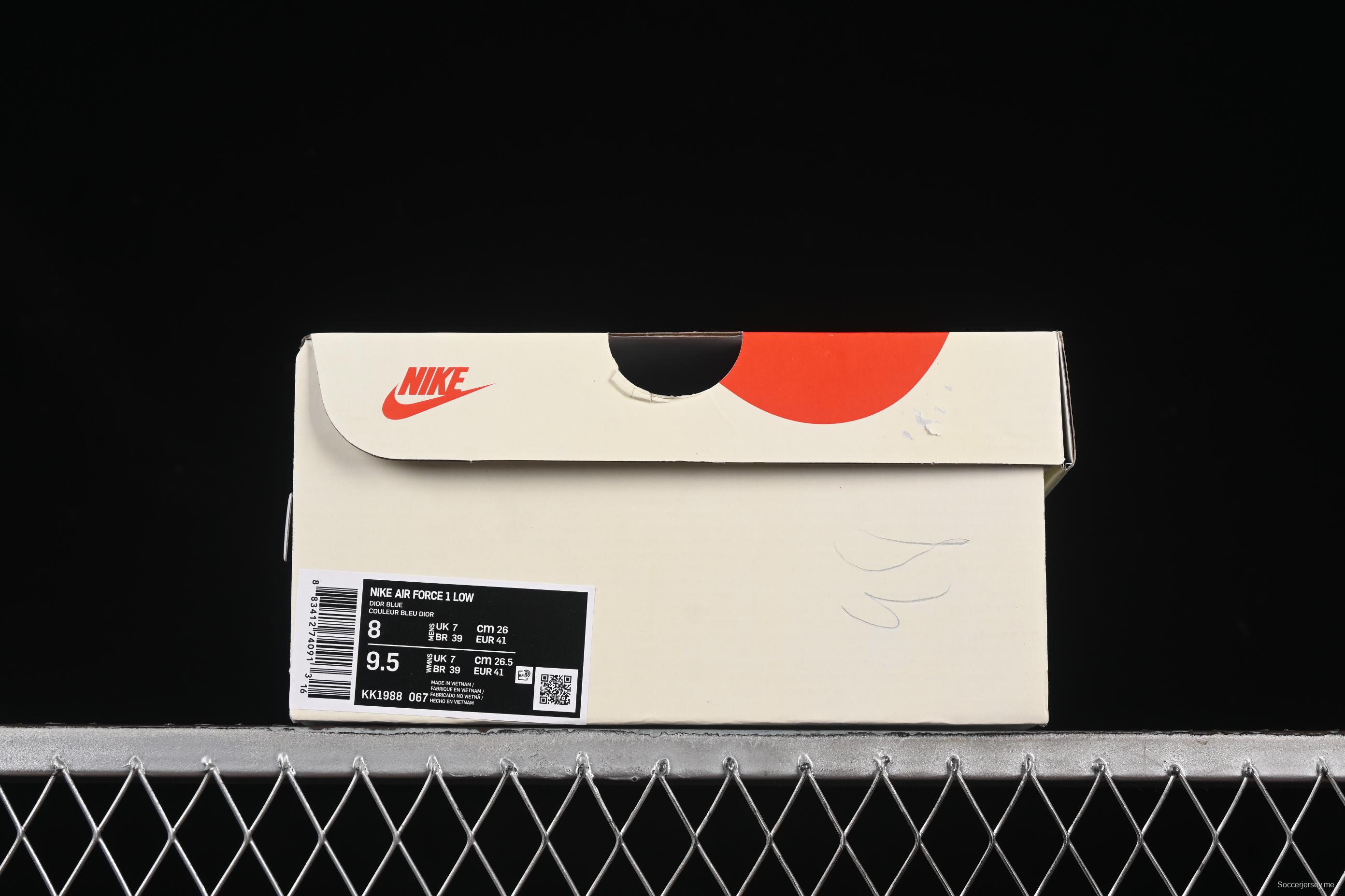 Nike Air Force 1'07 Low Dior Collaboration Navy Blue Red Sole Low-Top Casual Sneakers - KK1988-067