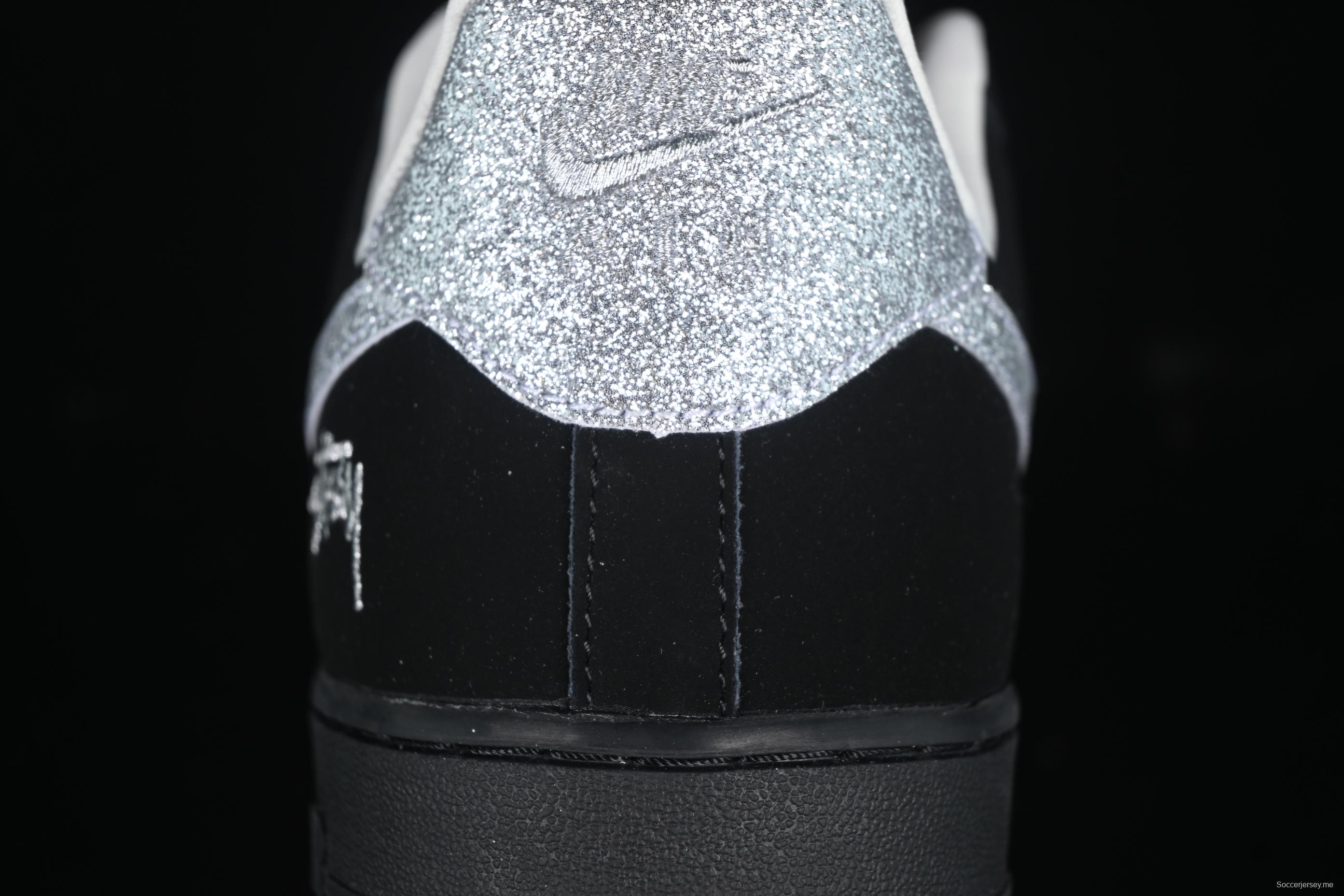 Nike Air Force 1 '07 Low Stussy Collaboration Silver Swoosh Starry Sky Casual Sneakers - DF0188-043