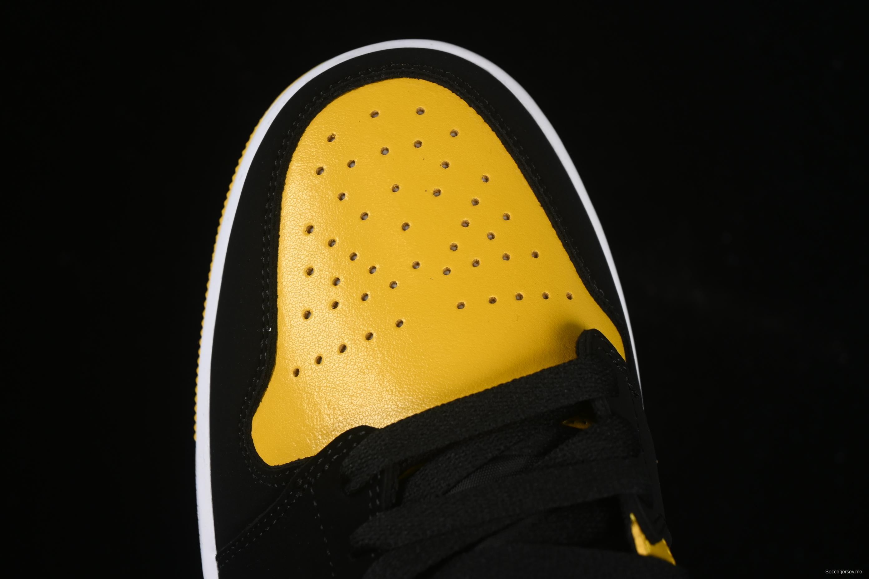 Nike Air Jordan 1 Mid AJ1 Black Yellow Mid-Top Casual Sneakers - HJ6654-071