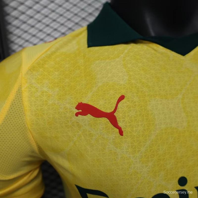 نسخة اللاعب 25/26 قميص ميلان الثالث يي أصفر اللون أصفر 25/26