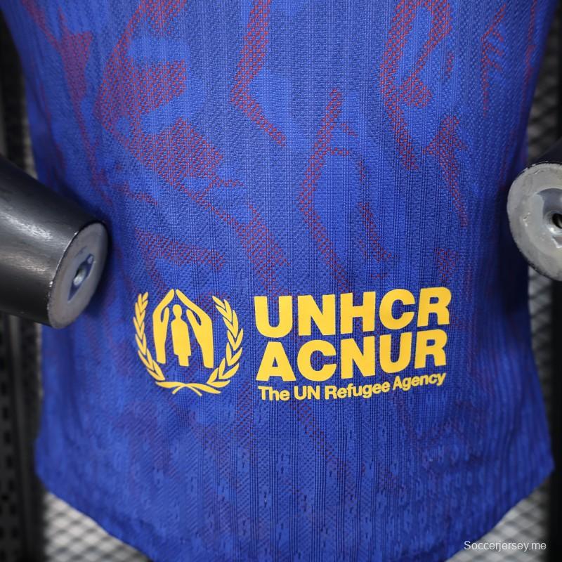 إصدار اللاعب 25/26 قميص برشلونة أزرق بنقشة حمراء اللون أزرق بنقشة حمراء