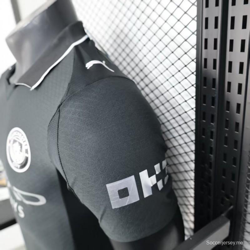 نسخة اللاعب 25/26 قميص مانشستر سيتي الاختباري الأسود لمانشستر سيتي 25/26