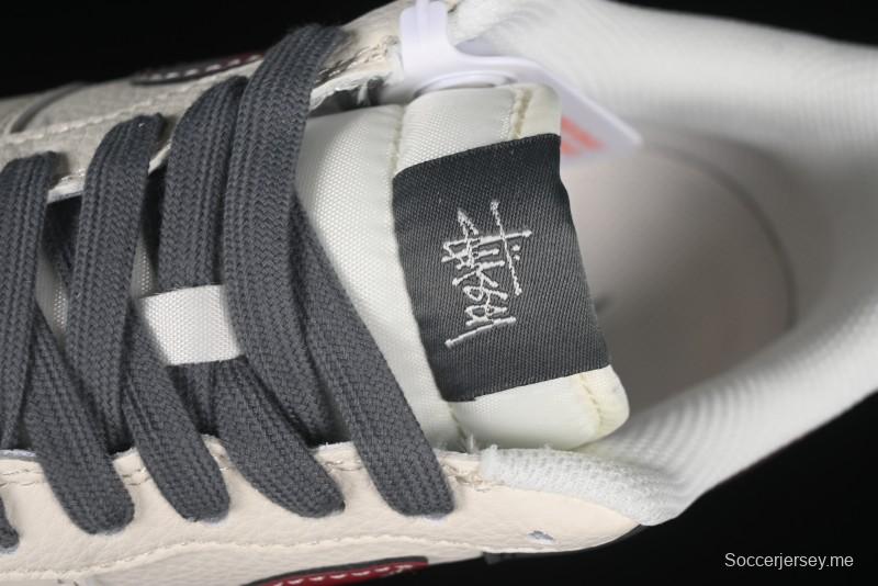 Nike Air Force 1 '07 Low Stussy Collaboration Render Red Swoosh Casual Sneakers - XS1958-573