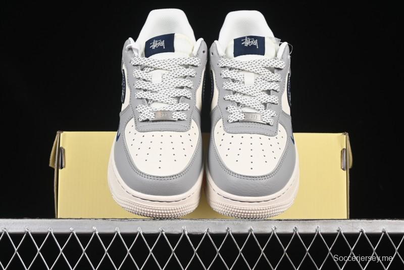 Nike Air Force 1 '07 Low Stussy Double Flame Casual Sneakers with Full-Length Air Cushion - XS1958-555