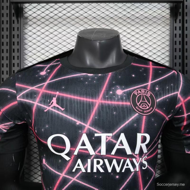 Player Version 25/26 Paris Saint-Germain PSG Black with Neon Geometric Network Jersey