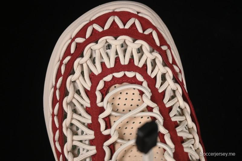 صندل رياضي مسطح منسوج بحزام مطاطي منسوج بحزام مطاطي في الهواء الطلق - 1014097 أحمر