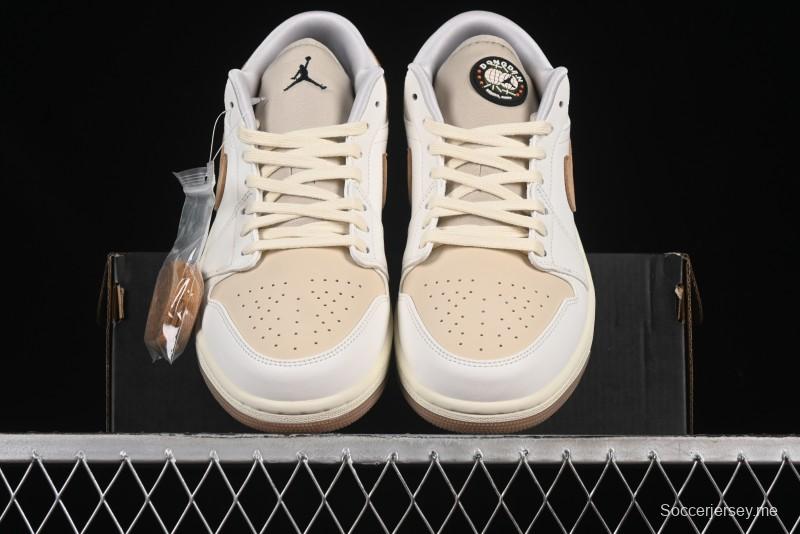 حذاء نايك اير جوردان 1 لاو "دونغدان" الرياضي الكاجوال من نايك اير جوردان 1 "دونغدان" باللون الأبيض بحليب جوز الهند - IB8855-121