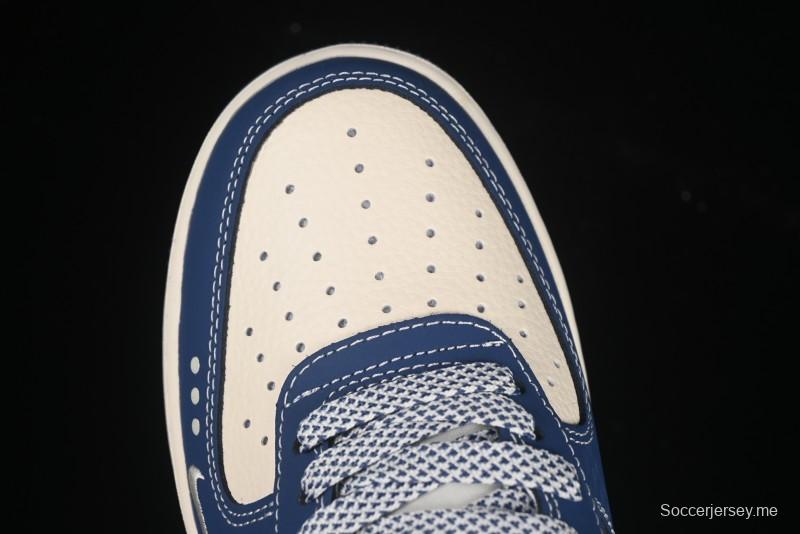 حذاء نايك اير فورس 1'07 منخفض فوغ تعاون نايكي، حذاء رياضي كاجوال أزرق مموج بيج - KK1988-079