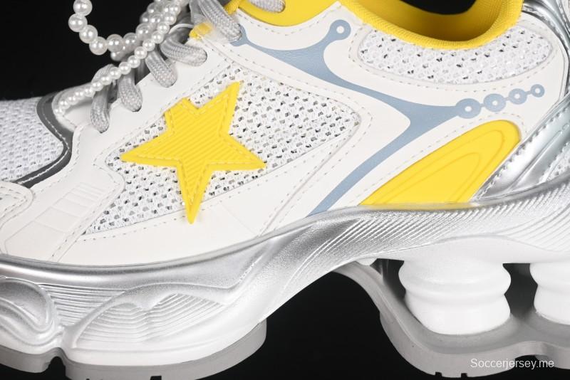 حذاء رياضي مكتنزة بأربطة مجوفة مفرغة بتصميم نجمة GG-CC مع زيادة ارتفاع 5 سم - G25X269