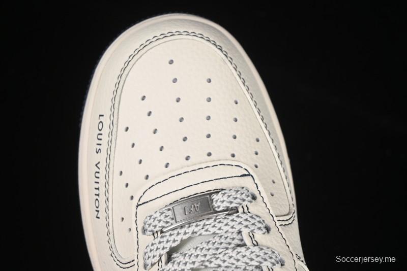 حذاء نايك اير فورس 1 '07 المنخفض من نايك اير فورس 1 '07 LV Collaboration Black Swoosh Logo Swoosh Logo Sneakers Casual - XX3168-160