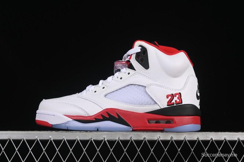 حذاء نايك اير جوردان 5 ريترو لكرة السلة نايك اير جوردان 5 ريترو بلون أحمر ناري ولسان أسود - HQ7978-101