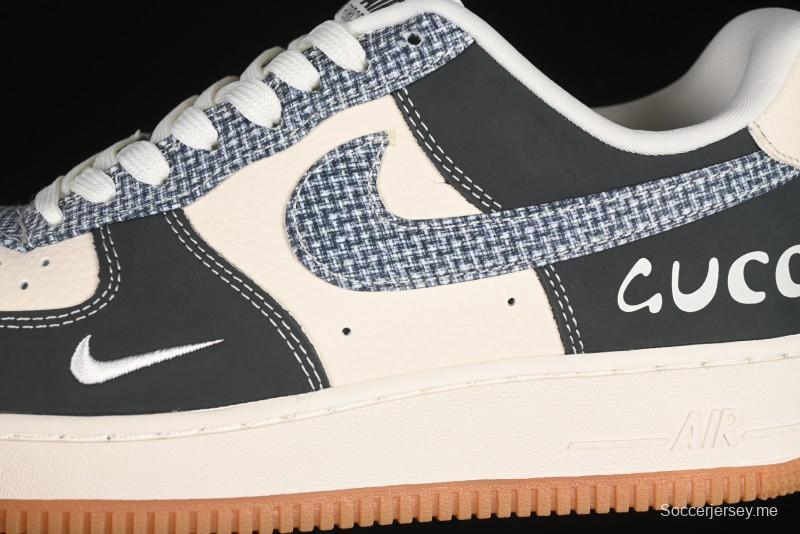 حذاء نايك اير فورس 1'07 المنخفض من نايك اير فورس 1'07 تعاون غوتشي بنقشة زهور ونعل مطاطي كاجوال - DF0188-058