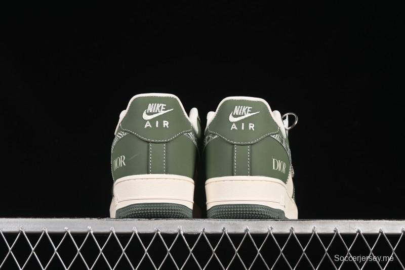 حذاء نايك اير فورس 1'07 منخفض بالتعاون مع ديور باللون الأخضر الداكن المزين بنقوش الأزهار - KK1988-081