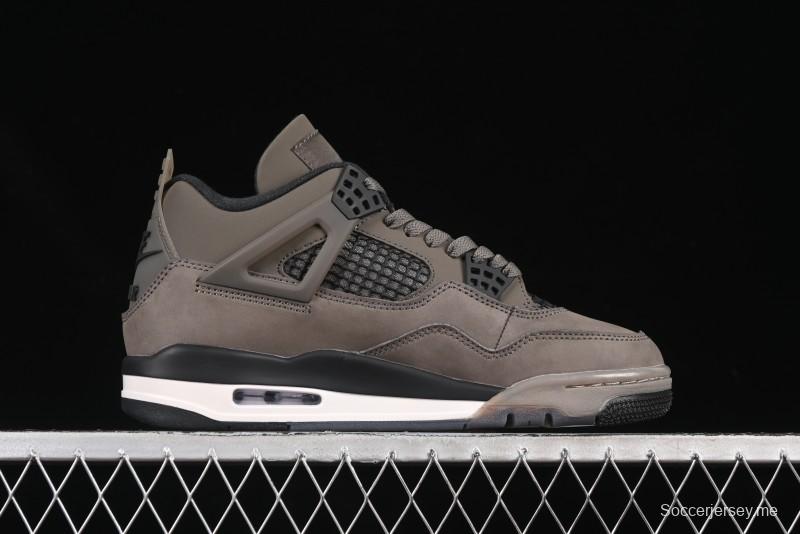 حذاء نايك اير جوردان 4 ريترو من نايك اير جوردان 4 من نايك من جلد الغزال البني الكهفي مع شبكة سوداء - FV5029-200