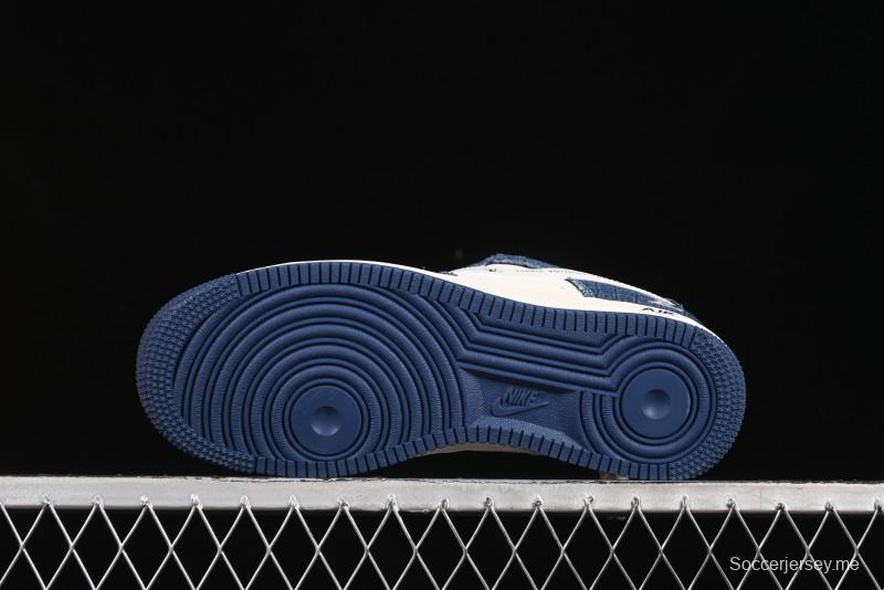 حذاء نايك اير فورس 1'07 المنخفض من نايك اير فورس 1'07 لون أزرق غامق مربعة كاجوال - XS1958-551