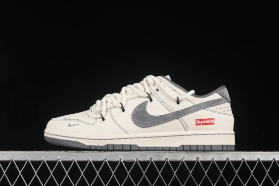 حذاء تزلج نايك SB SB Dunk Dunk Low Sup Series Strap باللون الأبيض الرمادي خطاف الذكرى السنوية حذاء تزلج كاجوال منخفض مخصص - YX5066-281