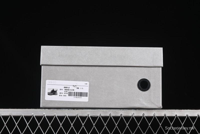 GG-CC 25ss حذاء رياضي مكتنزة جديد بمنصة مكتنزة بزيادة ارتفاع 7 سم وتصميم غير منتظم - 668-2 فضي