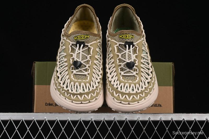 صندل رياضي مسطح منسوج بحزام مطاطي منسوج بحزام مطاطي للرياضات المائية الخارجية من كين يونيك - 1014097