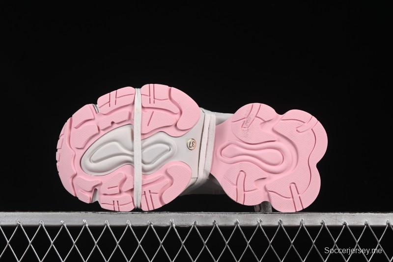 حذاء رياضي بأربطة بيضاء مجوفة بأربطة مجوفة من GG-CC Starry Sky باللون الأبيض مع زيادة ارتفاع 5 سم - G25U9778