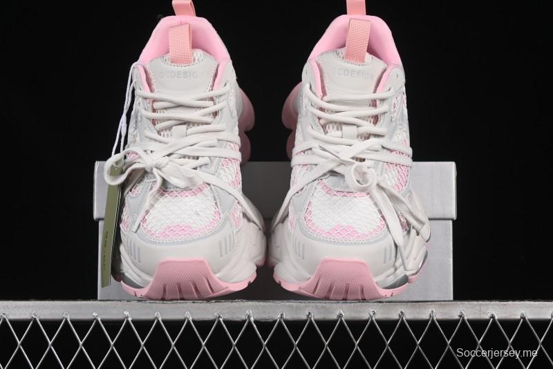 حذاء رياضي بأربطة بيضاء مجوفة بأربطة مجوفة من GG-CC Starry Sky باللون الأبيض مع زيادة ارتفاع 5 سم - G25U9778