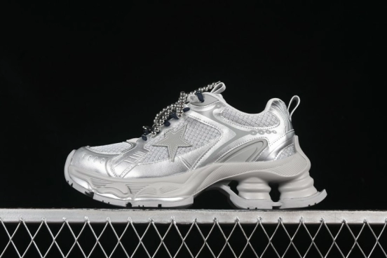 حذاء أبي مجوف بأربطة من نفس النمط GG-CC بنمط نجمة ذات أربطة مجوفة مع زيادة ارتفاع 5 سم - G25X269