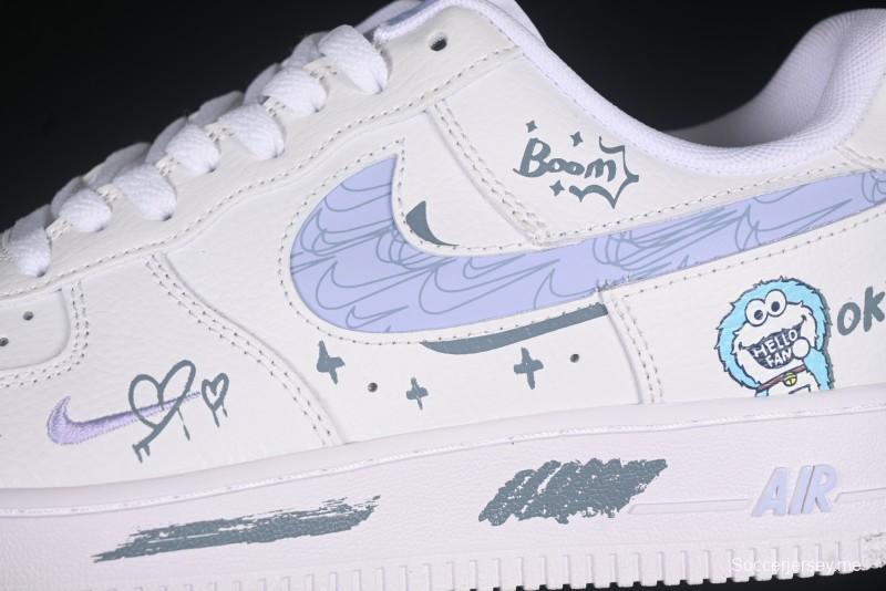 حذاء نايك اير فورس 1'07 منخفض "شارع سمسم" الرياضي الكاجوال المخصص - FB8971-080