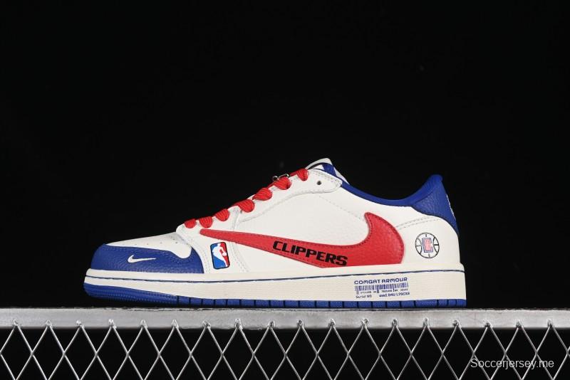 حذاء نايك ترافيس سكوت x Fragment Design x Air Jordan 1 Low OG SP AJ1 AJ1 من نايك بالتعاون مع لوس أنجلوس كليبرز، حذاء رياضي كاجوال منخفض الكعب - SC9207-026