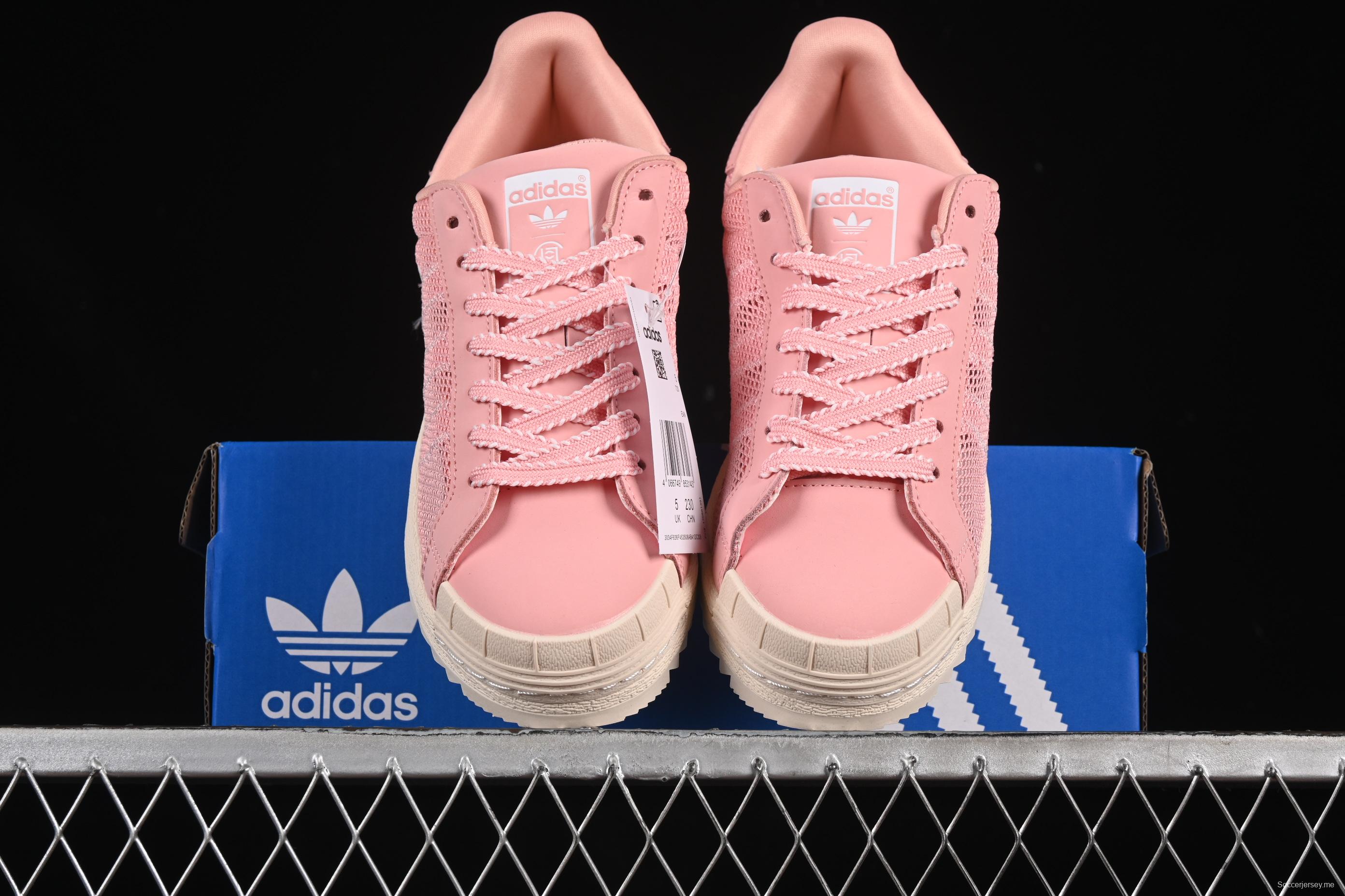 أديداس كلوت كلوت سوبرستار سوبرستار سنيكرز شيل تو في القدمين بتصميم مسنن - IH3645