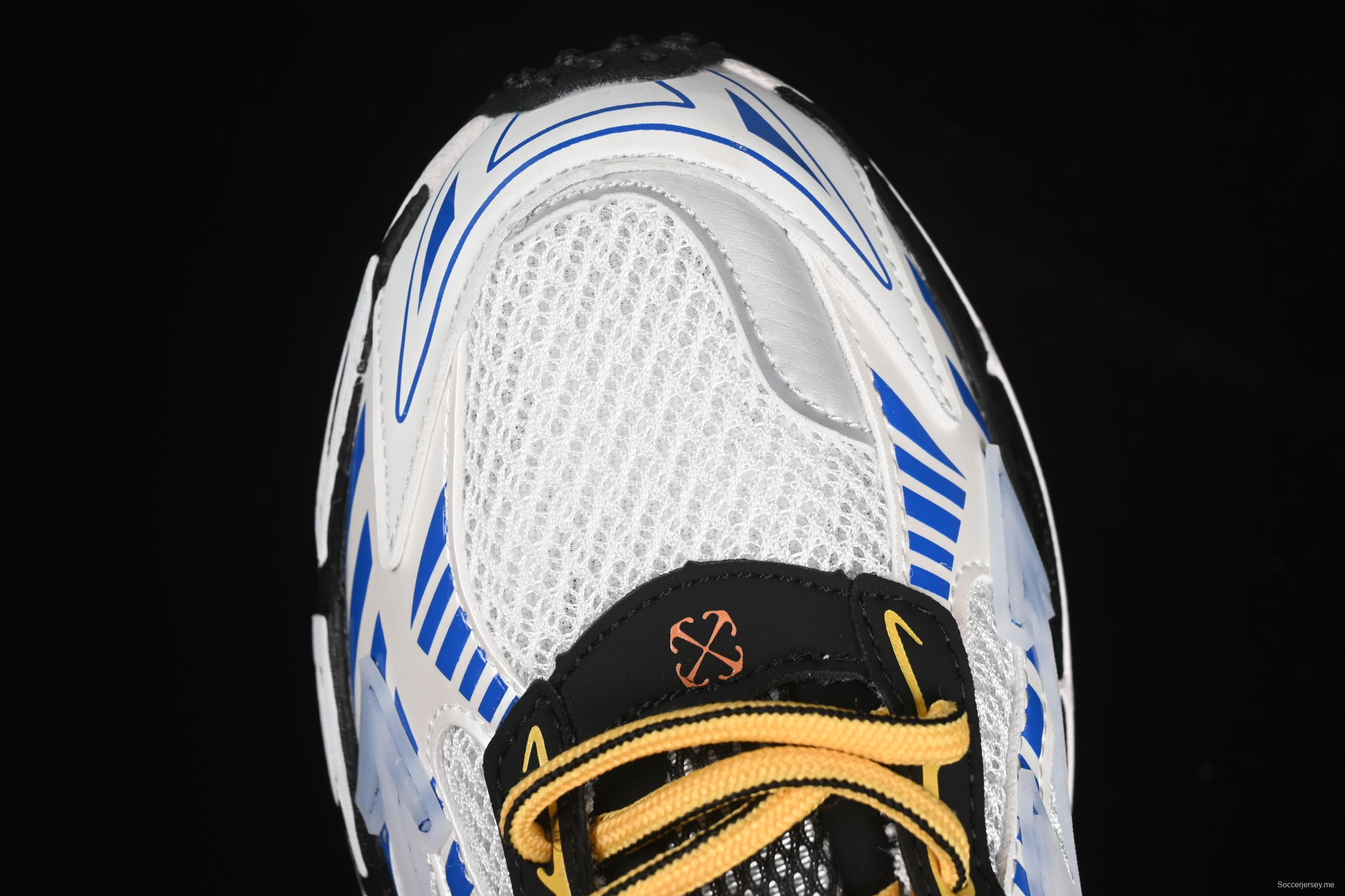 حذاء سنيكرز بي رايت من أوف وايت بي رايت سنيكرز لايف ستايل منخفض الساق باللون الأبيض والأزرق - C.D4