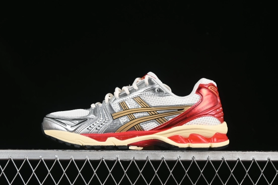 Asics Gel-Kayano 14 Running Shoes with Engineered Elastic Double-Layer Recycled Knit Upper and 3D Visible GEL Cushioning - 1203A692-100